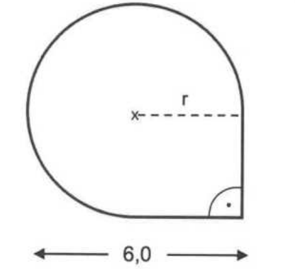 Kreisförmige geometrische Skizze mit Radius r und Maßangabe 6,0.